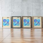 0001 bauhaus1 blue 3x4 framed posters mockup