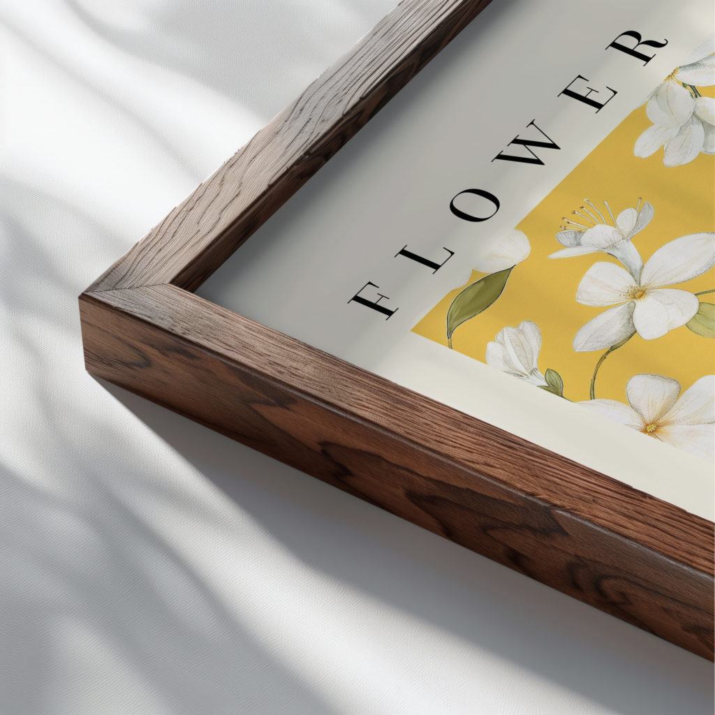 0003 Flower Market Jasmine Tunis 3x4 close up dark wood mockup
