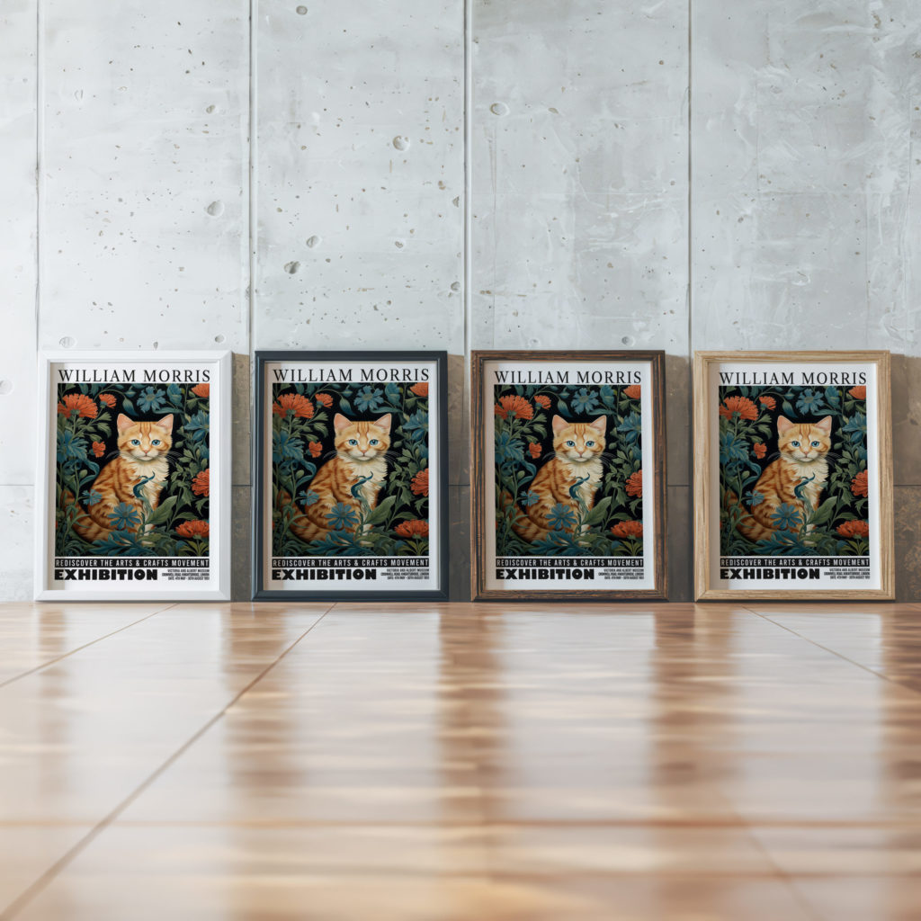 0003 william morris animals exhibition 3x4 framed posters mockup