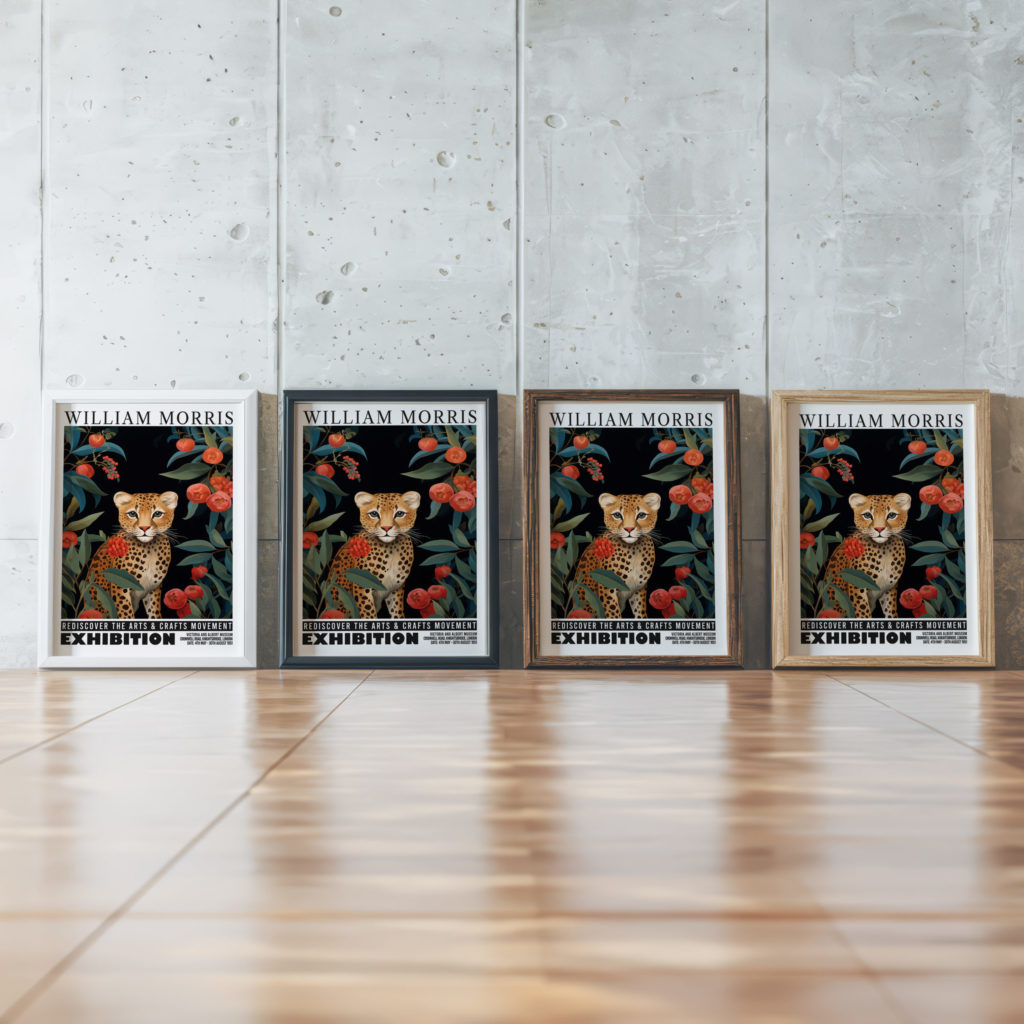 0004 william morris animals exhibition 3x4 framed posters mockup