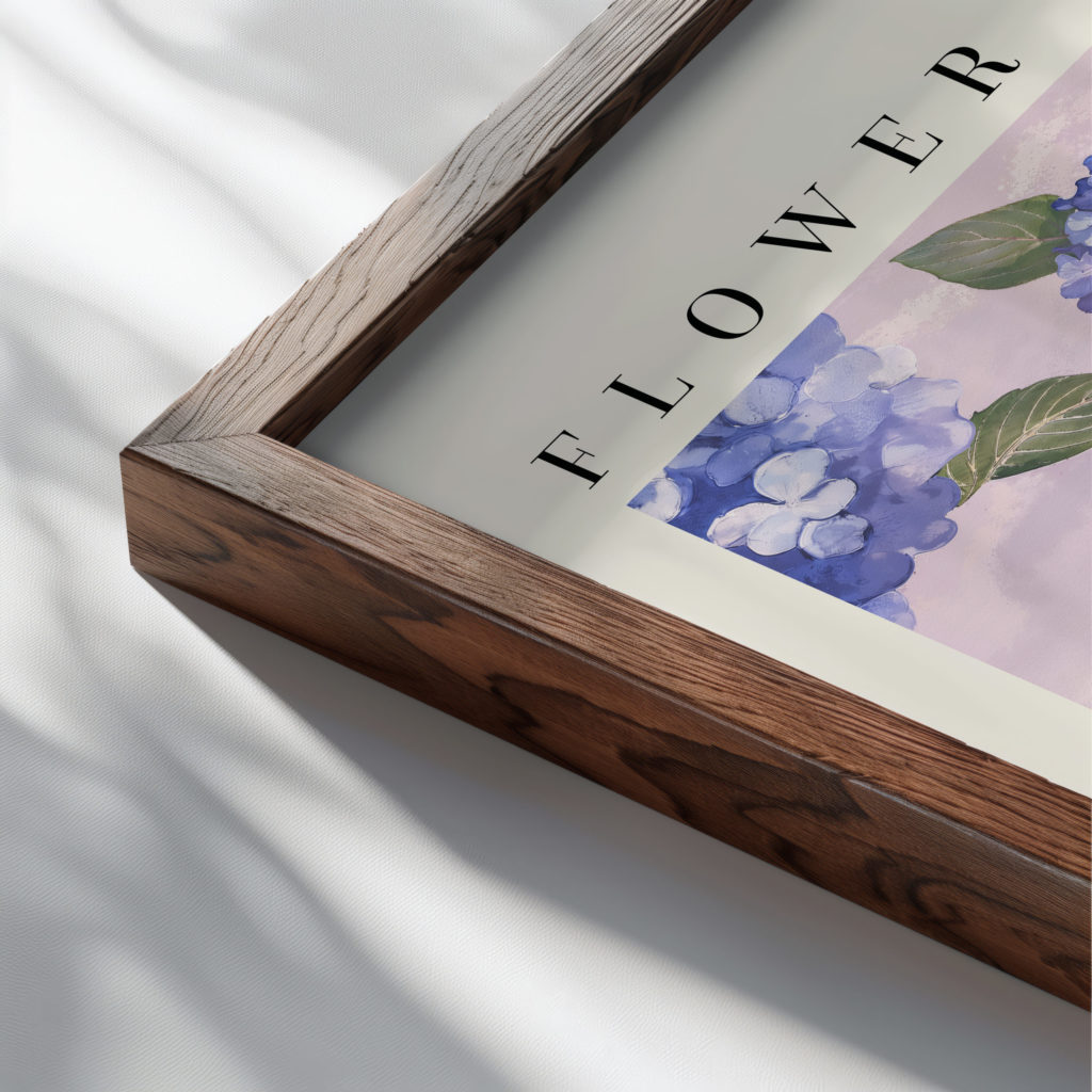 0005 Flower Market Hydrangea Sao Paulo 3x4 close up dark wood mockup
