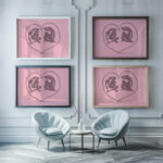 0005 Matisse bluenudes heart framed posters mockup