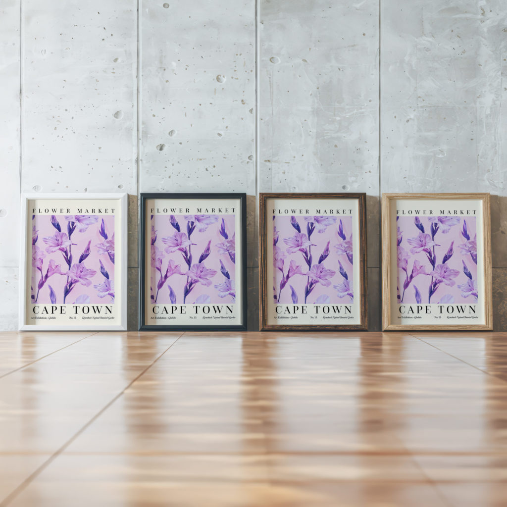 0006 Flower Market Gladiolus Cape Town 3x4 framed posters mockup