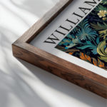 0007 william morris animals exhibition 3x4 close up dark wood mockup