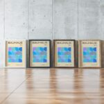 0008 bauhaus2 blue 3x4 framed posters mockup