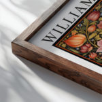 0008 william morris animals exhibition 3x4 close up dark wood mockup