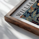 0011 william morris animals exhibition 3x4 close up dark wood mockup