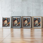0011 william morris animals exhibition 3x4 framed posters mockup