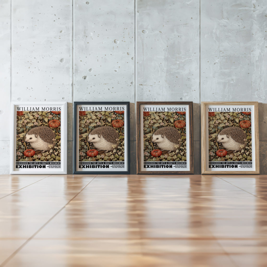 0012 william morris animals exhibition 3x4 framed posters mockup