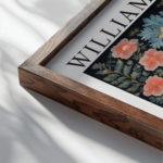 0013 william morris animals exhibition 3x4 close up dark wood mockup