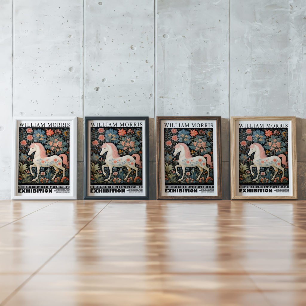 0013 william morris animals exhibition 3x4 framed posters mockup