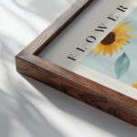 0014 Flower Market Sunflower Rome 3x4 close up dark wood mockup