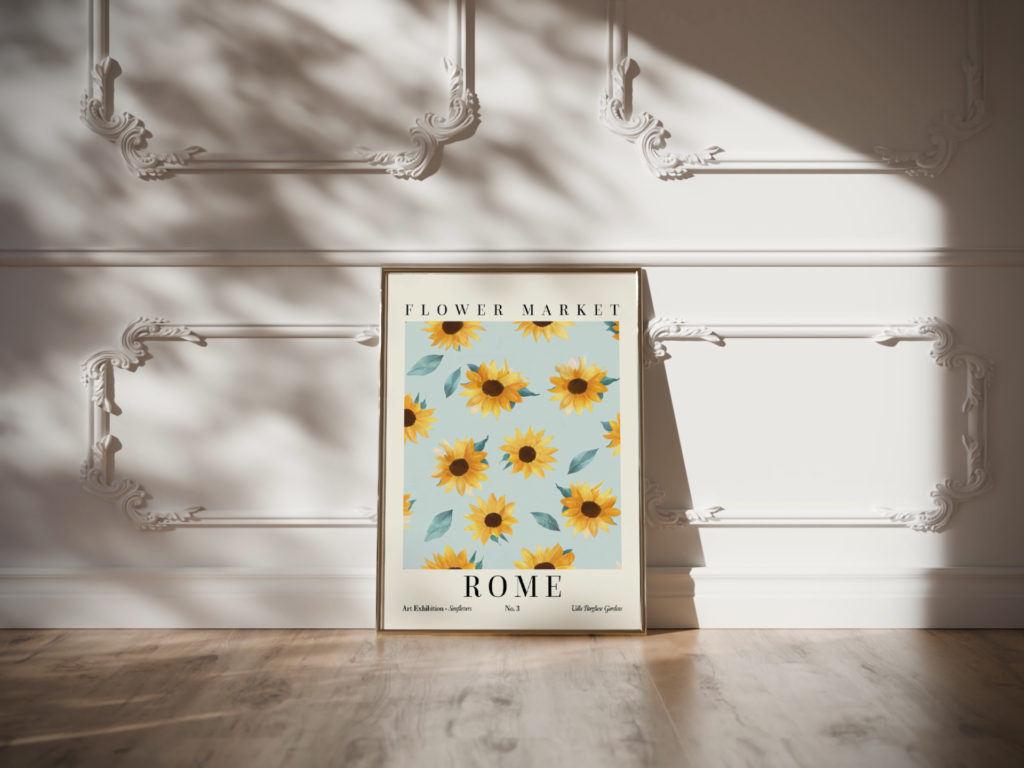0014 Flower Market Sunflower Rome 3x4 video mockup