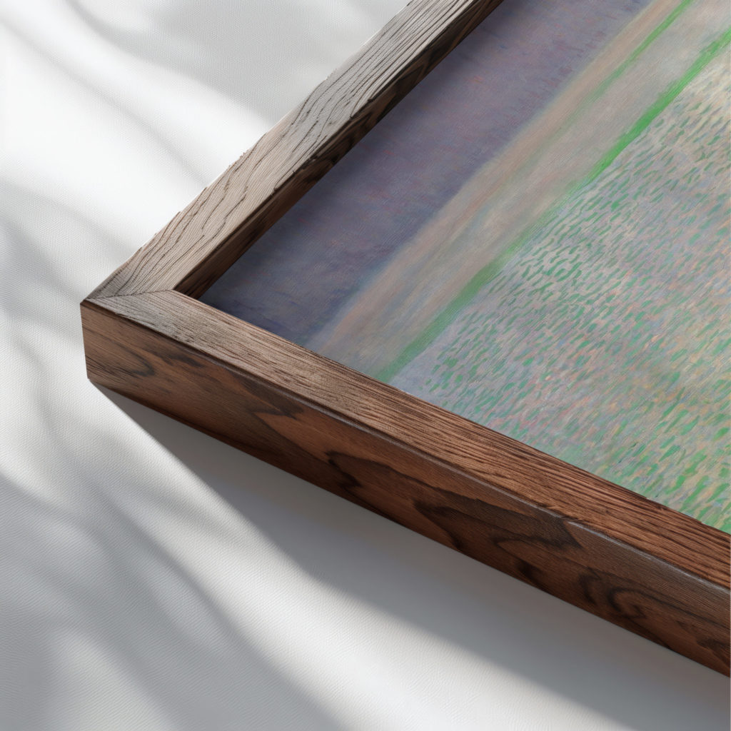 0014 klimt Insel im Attersee Island in the Attersee circa 1901–02 Pug 3x4 close up dark wood mockup