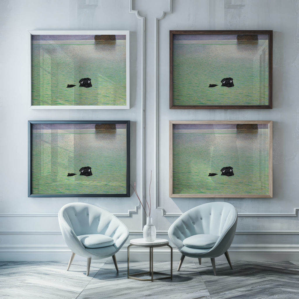 0014 klimt Insel im Attersee Island in the Attersee circa 1901–02 Pug 3x4 framed posters mockup