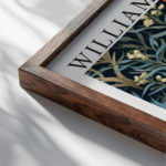 0014 william morris animals exhibition 3x4 close up dark wood mockup