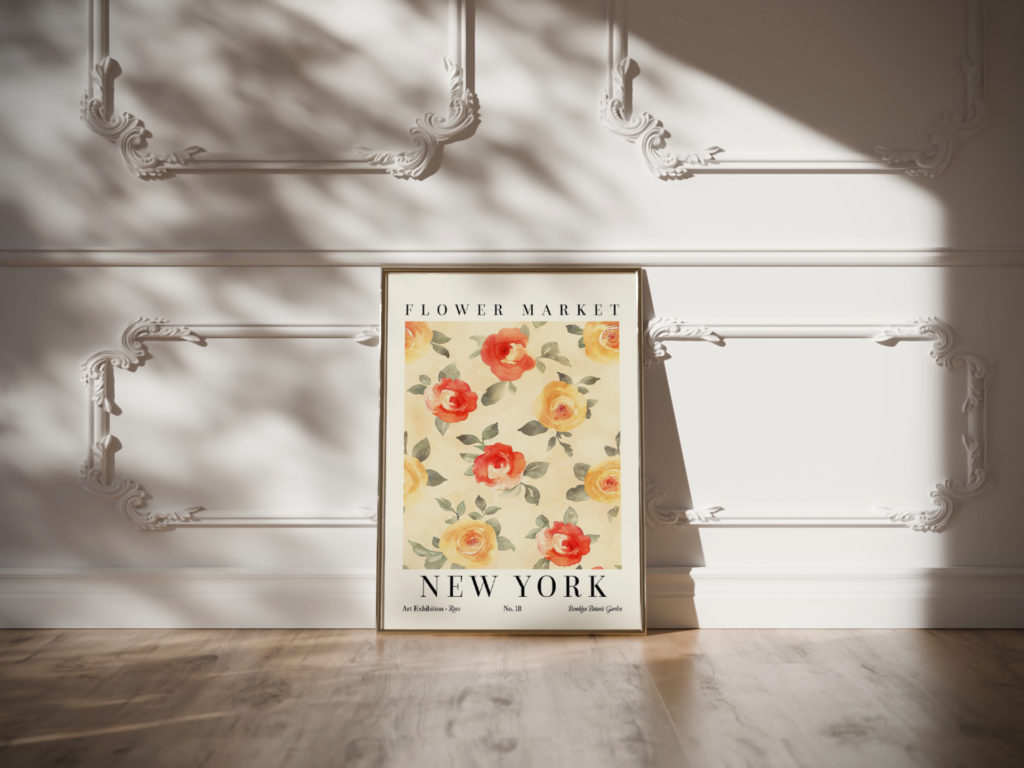 0015 Flower Market Rose New York 3x4 video mockup