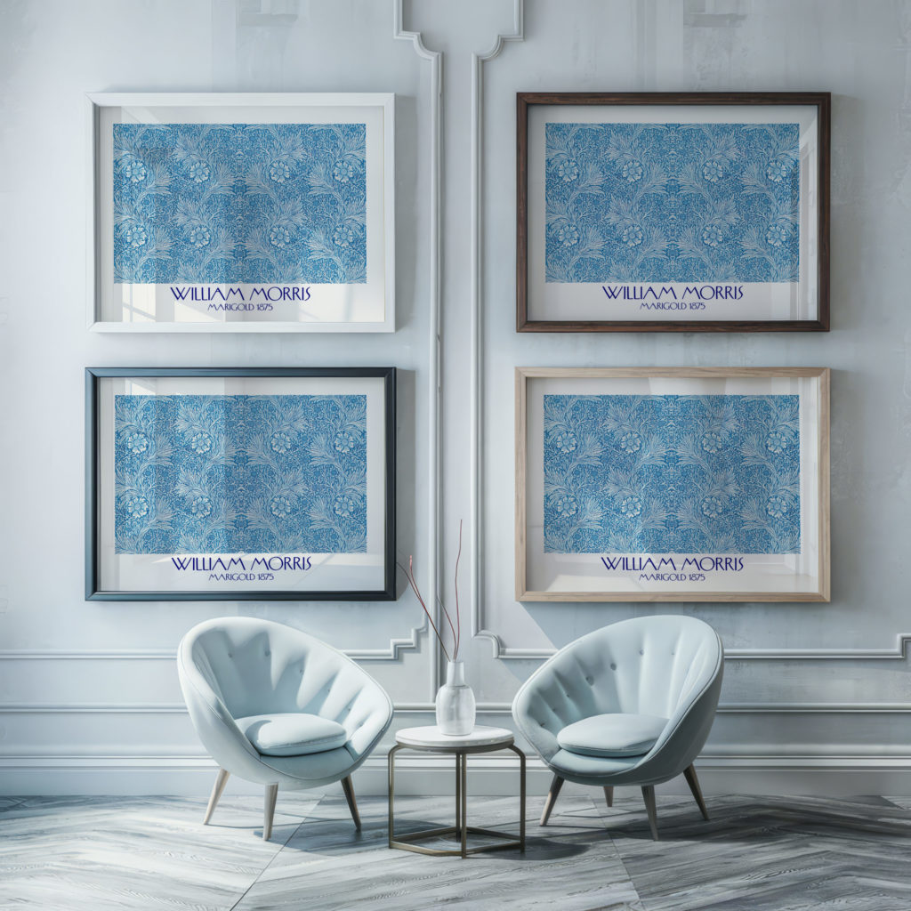 0015 morris marigold 1875 3x4 framed posters mockup
