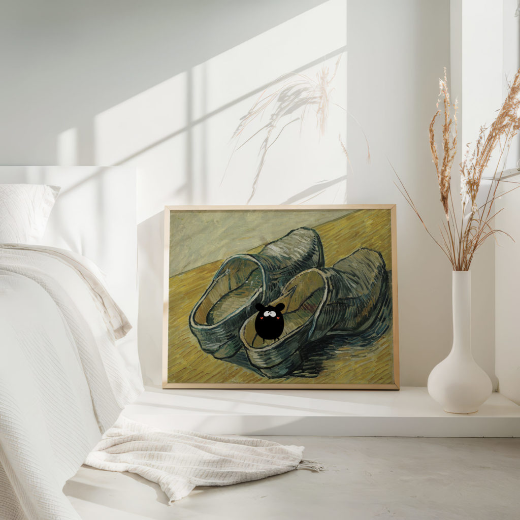 0015 vangogh A pair of leather clogs 1888 Still Life 3x4 4 mockup