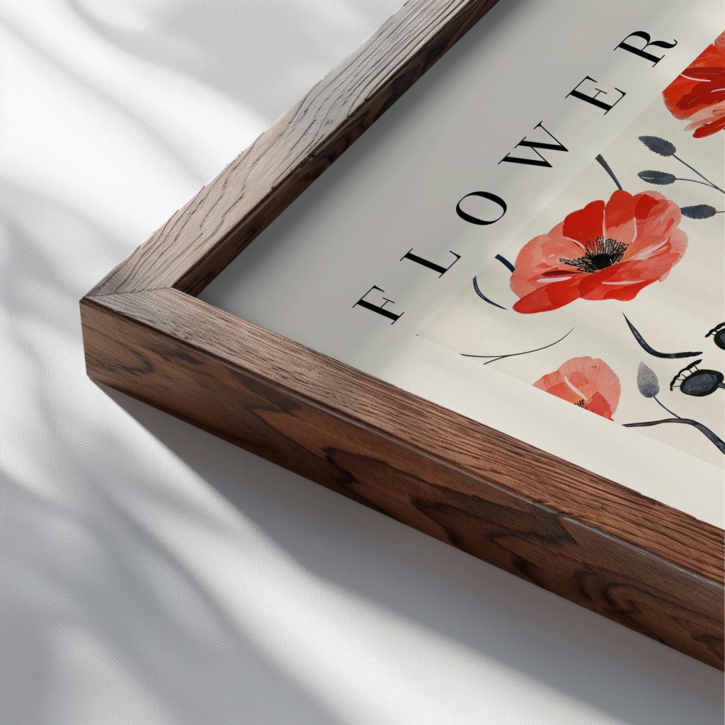 0016 Flower Market Poppy Sydney 3x4 close up dark wood mockup