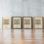 0016 bauhaus3 earth tones 3x4 framed posters mockup