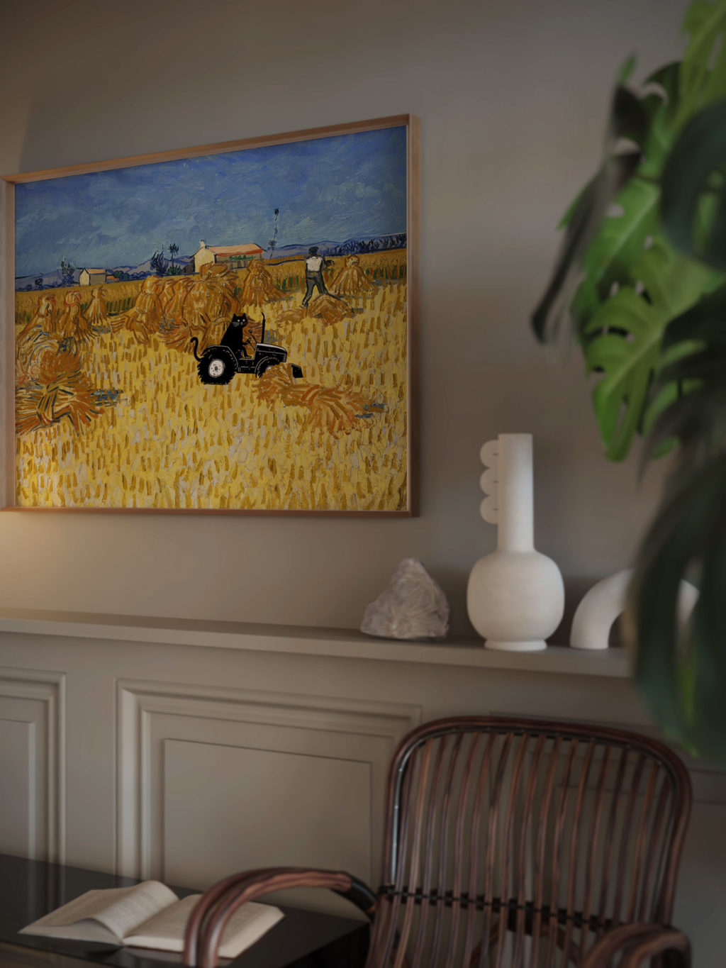 0016 vangogh Corn Harvest in Provence Landscape 3x4 video mockup