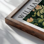 0017 william morris animals exhibition 3x4 close up dark wood mockup