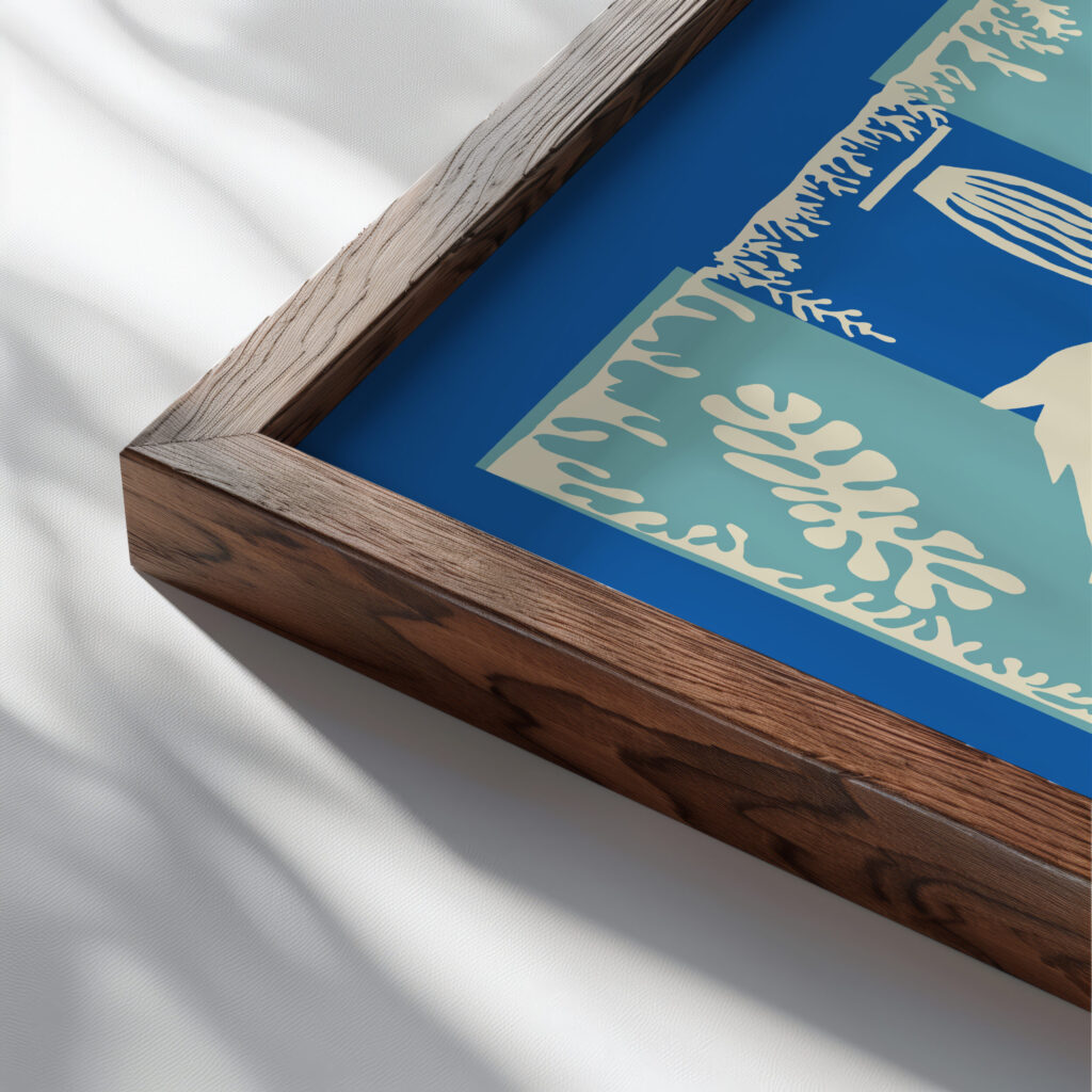 0017 Matisse PolynesiatheSea 1946 close up dark wood mockup