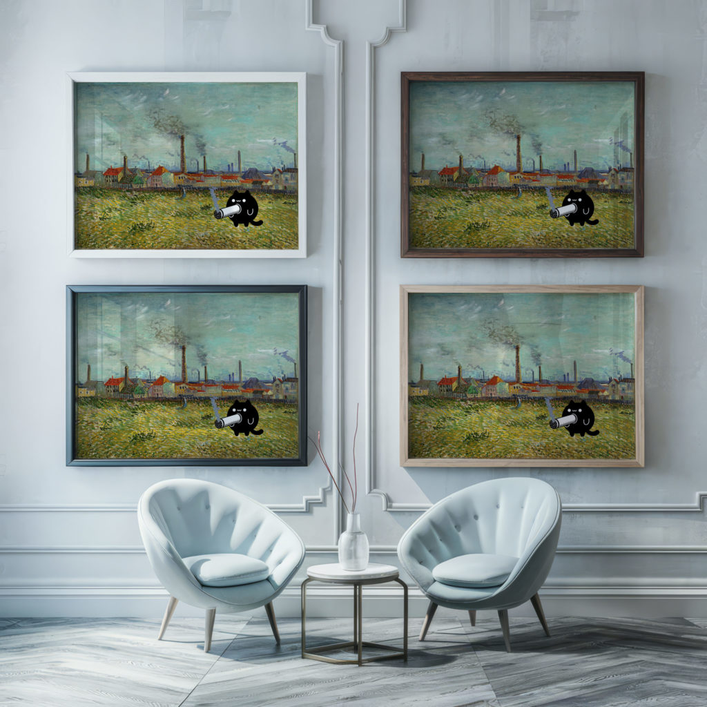 0018 vangogh Factories at Clichy 1887 Landscape 3x4 framed posters mockup