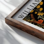 0018 william morris animals exhibition 3x4 close up dark wood mockup