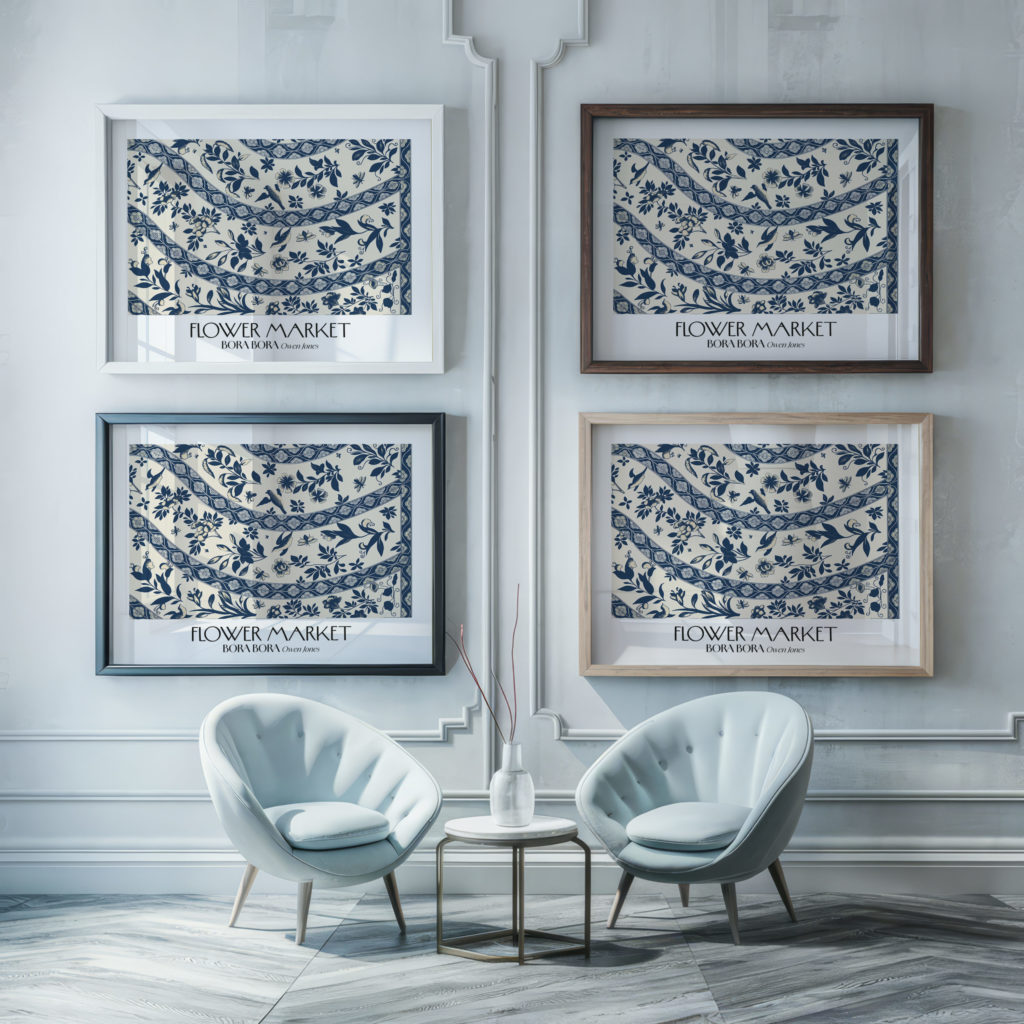 0019 borabora flower market 3x4 framed posters mockup