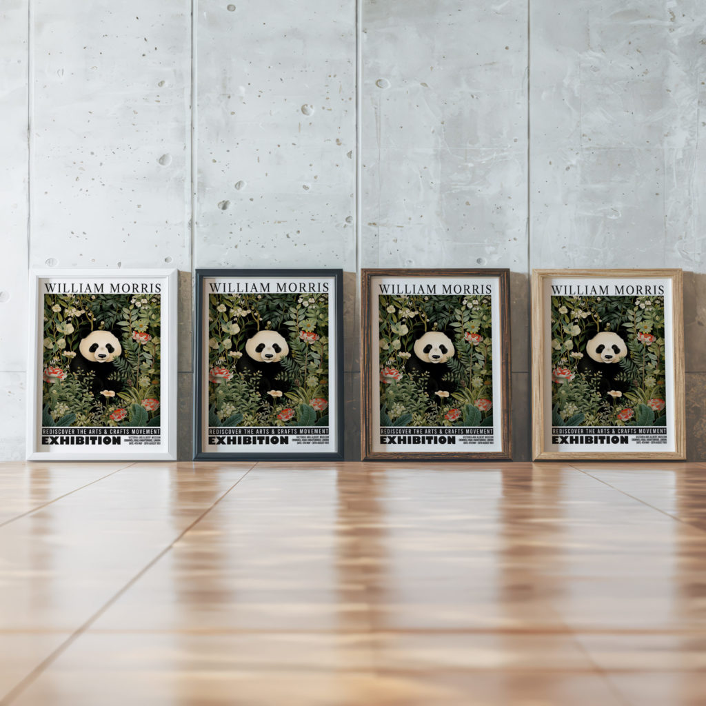 0019 william morris animals exhibition 3x4 framed posters mockup