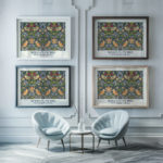 0021 morris strawberry 1883 3x4 framed posters mockup