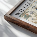 0021 william morris animals exhibition 3x4 close up dark wood mockup