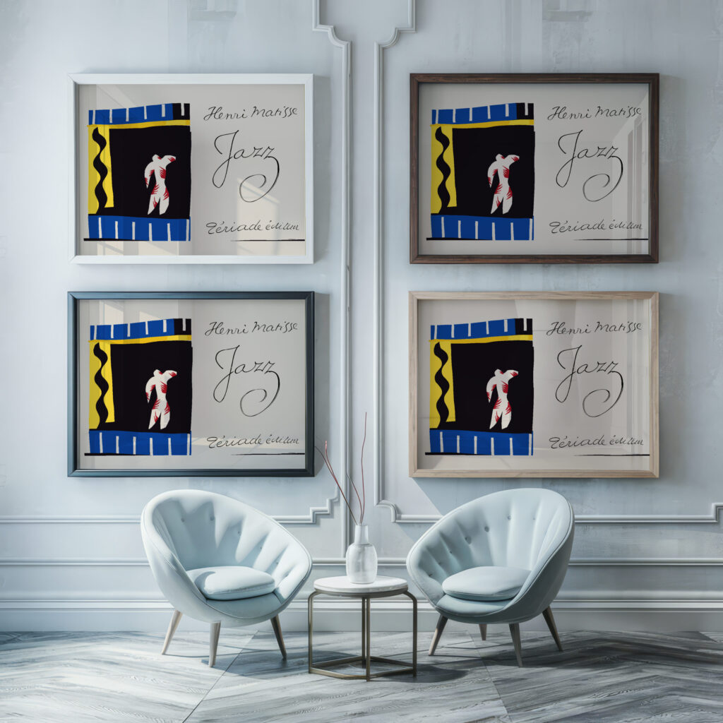 0021 Matisse TheClown 1943 framed posters mockup