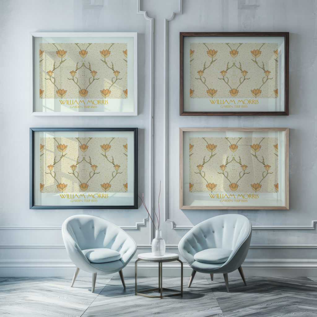 0022 morris tulip 1885 3x4 framed posters mockup