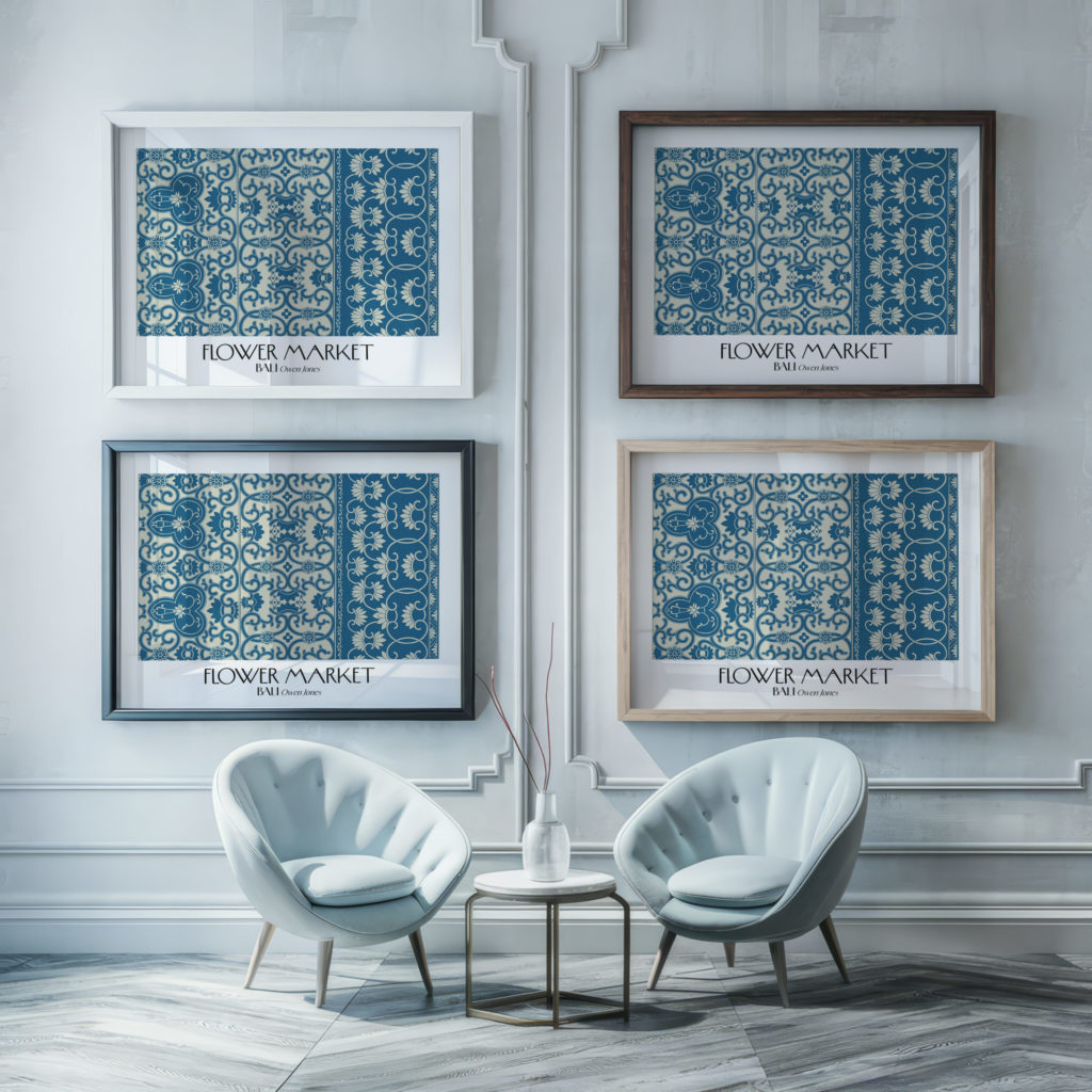 0023 bali flower market 3x4 framed posters mockup