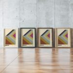 0023 bauhaus4 earth tones 3x4 framed posters mockup