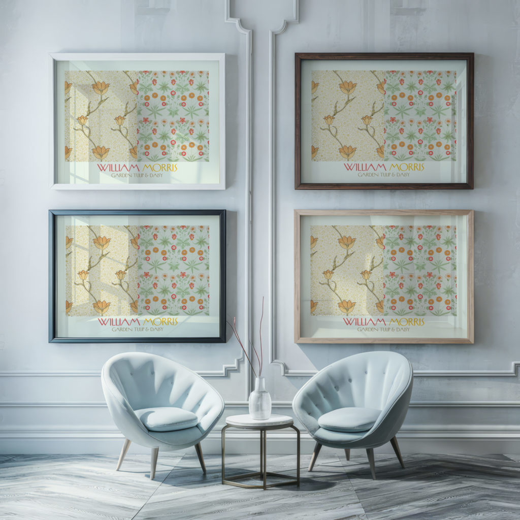 0023 morris tulip daisy 3x4 framed posters mockup