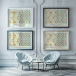 0023 morris tulip daisy 3x4 framed posters mockup