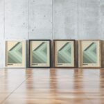 0024 bauhaus4 green 3x4 framed posters mockup