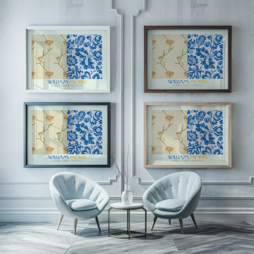 0024 morris tulip venetian 3x4 framed posters mockup