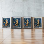 0025 william morris animals exhibition 3x4 framed posters mockup