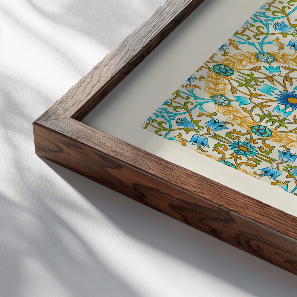 0026 morris vine 1873 3x4 close up dark wood mockup