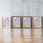 0027 bauhaus4 pink 3x4 framed posters mockup