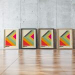 0028 bauhaus4 summer 3x4 framed posters mockup