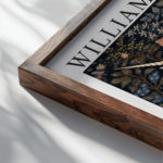 0028 william morris animals exhibition 3x4 close up dark wood mockup