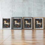 0028 william morris animals exhibition 3x4 framed posters mockup