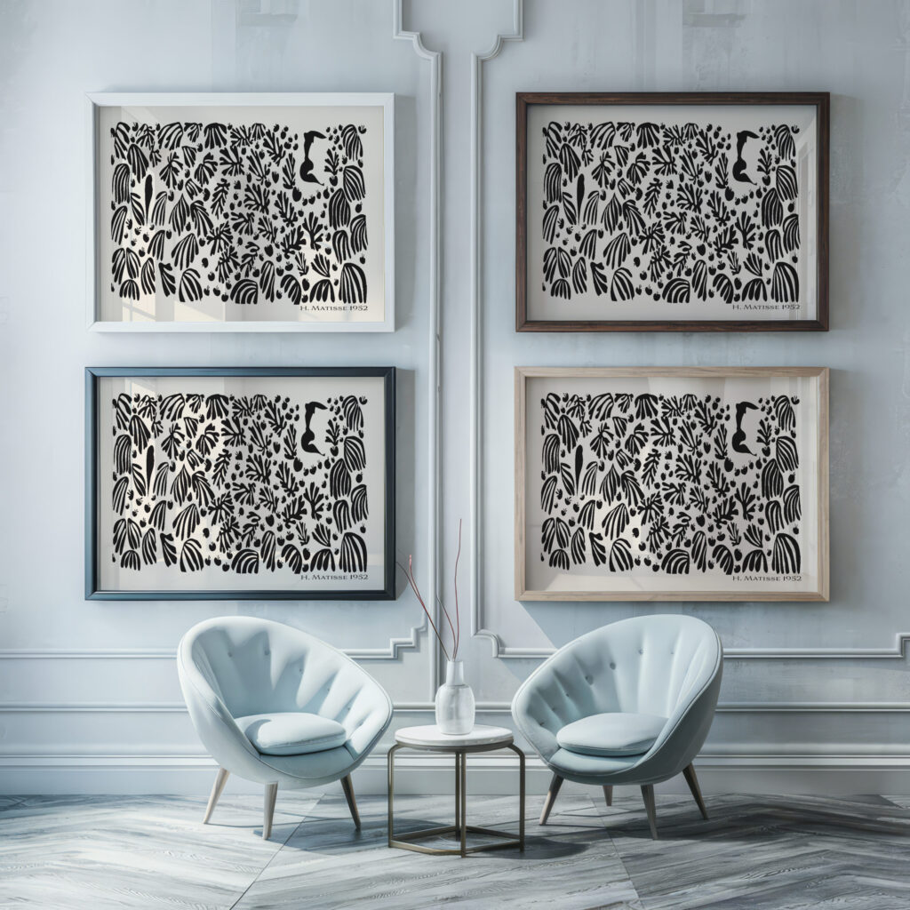0029 Matisse laperruche black 3x4 framed posters mockup