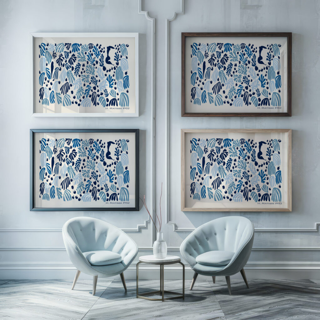 0029 Matisse laperruche blue 3x4 framed posters mockup